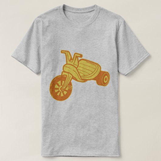 Oranje Plastic Driewieler Grafisch T-shirt (Design voorkant)