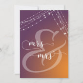 Oranje Plum Ombre & Lights Brides Wedding Kaart (Achterkant)