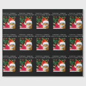 Oranje poes in kerstmuts inpakpapier (Vlak)