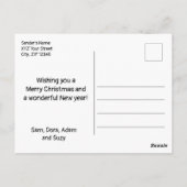 Oranje poes met kerst pet schattig dierenhuisje briefkaart (Achterkant)