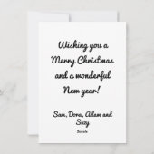 Oranje poes met kerst pet schattig dierenhuisje feestdagenkaart (Achterkant)