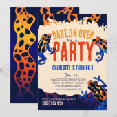 Oranje Poison Dart Frog Verjaardagsuitnodiging Kaart (Voorkant / Achterkant)