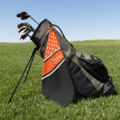 Oranje poka Dot Black Diagonaal Script Name Golfhanddoek (Groen)