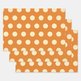  Oranje poka Dot Pattern Inpakpapier Vel