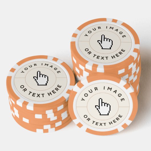 Oranje Poker Chips - Custom Voeg uw afbeelding / t (Opstapeling)