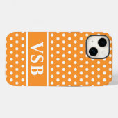 Oranje poladots Case-Mate iPhone case (Achterkant (horizontaal))