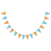 Oranje poladots en blauwe strepen vlaggetjes (Alle)