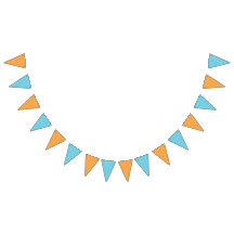 Oranje poladots en blauwe strepen