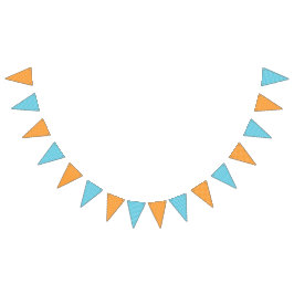 Oranje poladots en blauwe strepen vlaggetjes