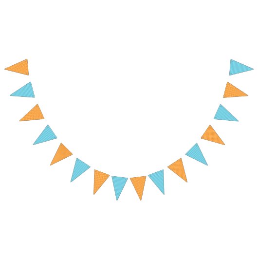 Oranje poladots en blauwe strepen vlaggetjes (Alle)