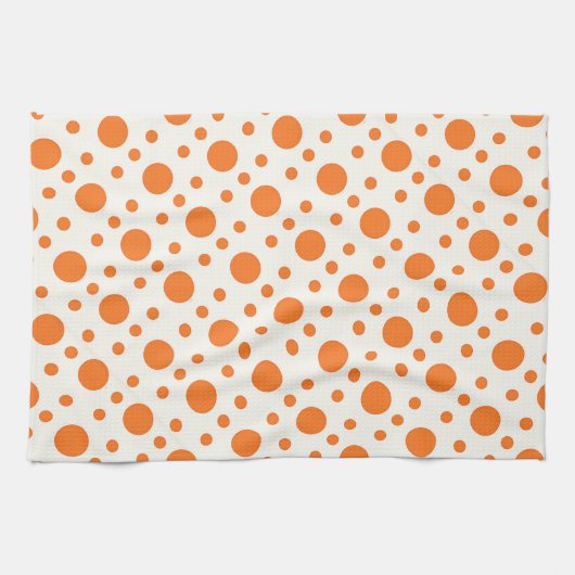 Oranje polaire dot retro Design Kitchen Towel Theedoek (Horizontaal)