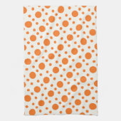 Oranje polaire dot retro Design Kitchen Towel Theedoek (Verticaal)