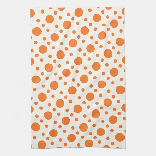 Oranje polaire dot retro Design Kitchen Towel Theedoek (Verticaal)