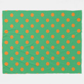 Oranje polaire dots op groen fleece deken (Voorkant (Horizontaal))