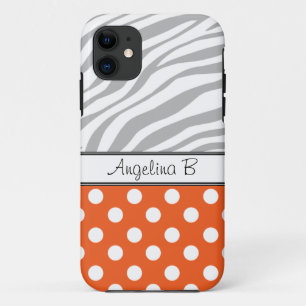 Oranje polaire stip Zebra Print iPhone 5 Hoesje