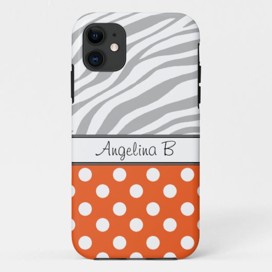 Oranje polaire stip Zebra Print iPhone 5 Hoesje (Achterkant)