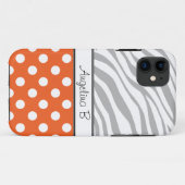 Oranje polaire stip Zebra Print iPhone 5 Hoesje (Achterkant (horizontaal))