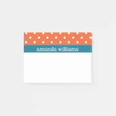 Oranje polawdots met blauwe streep post-it® notes (Voorkant)