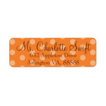 Oranje Polka Dot Baby shower retouradres