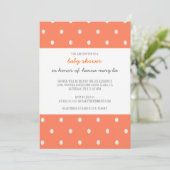 Oranje Polka Dot Baby shower Uitnodiging (Staand voorkant)