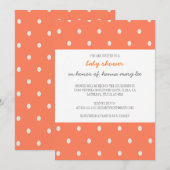 Oranje Polka Dot Baby shower Uitnodiging (Voorkant / Achterkant)