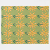 Oranje polka dot bloemen fleece deken (Voorkant (Horizontaal))