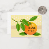 Oranje Polka Dot Dank u kaarten Notitiekaartje (Voorkant / Achterkant in situ)