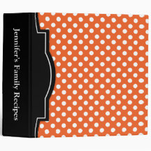 Oranje Polka Dot gepersonaliseerd 2-inch Recipe Mu