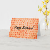 Oranje polka dot, Happy Birthday! Kaart (Gele Bloem)