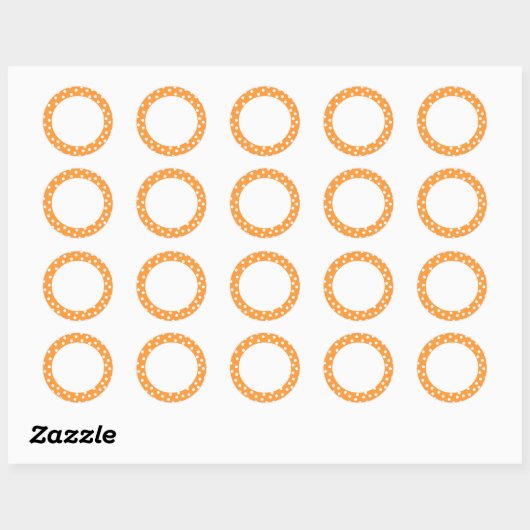 Oranje polka dot label (Vel)