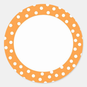 Oranje polka dot label
