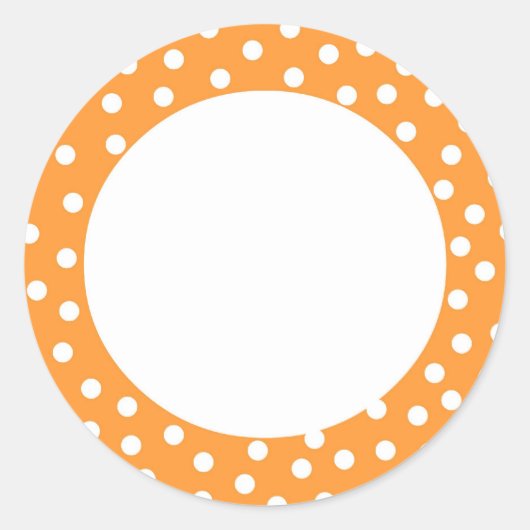 Oranje polka dot label (Voorkant)