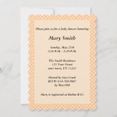 Oranje Polka Dot Lace Heart Baby shower Kaart (Achterkant)