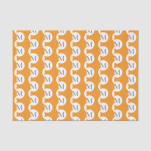 Oranje polka dot monogram tissuepapier
