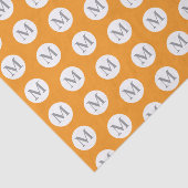 Oranje polka dot monogram tissuepapier (Detail)