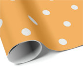 Oranje Polka Dot Pattern Cadeaupapier (Rol Hoek)
