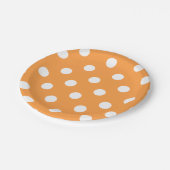 Oranje Polka Dot Pattern Papieren Bordje (Gekanteld)