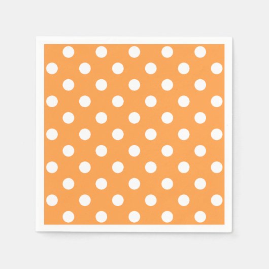 Oranje Polka Dot Pattern Servetten (Voorkant)