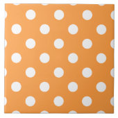 Oranje Polka Dot Pattern Tegeltje (Voorkant)