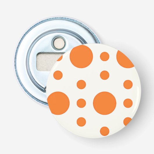 Oranje Polka Dot Retro Design Bottle Open Button Flesopener (Voorkant)