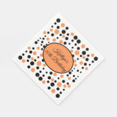 Oranje polka dot verjaardag servet (Hoek)