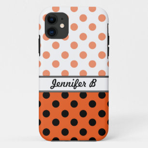 Oranje Polka Dots en Black iPhone 5 Hoesje