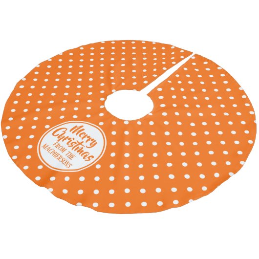 Oranje Polka Dots Kerstboom Rok (Gekanteld)