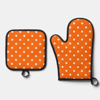 Oranje Polka Dots Oven Mitt & Pothouder Set