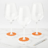 Oranje Polka Dots Papier Wijnglas Labels (Set)