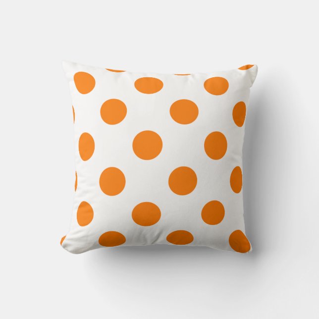 Oranje Polka Dots Pattern Trendy Girly Modern Scha Kussen (Voorkant)