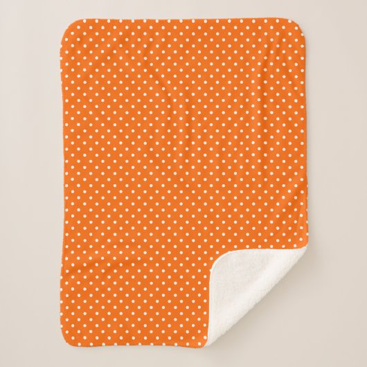 Oranje Polka Dots Sherpa Blanket Deken (Voorkant)