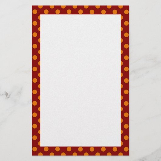 Oranje Polka gestippelde briefpapier (Voorkant)