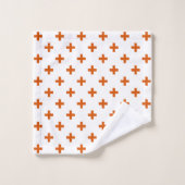 Oranje polka kruist wit bad handdoek (Wasdoekje)