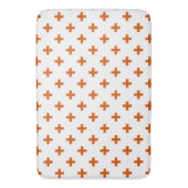 Oranje polka kruist wit badmat (Voorkant Verticaal)